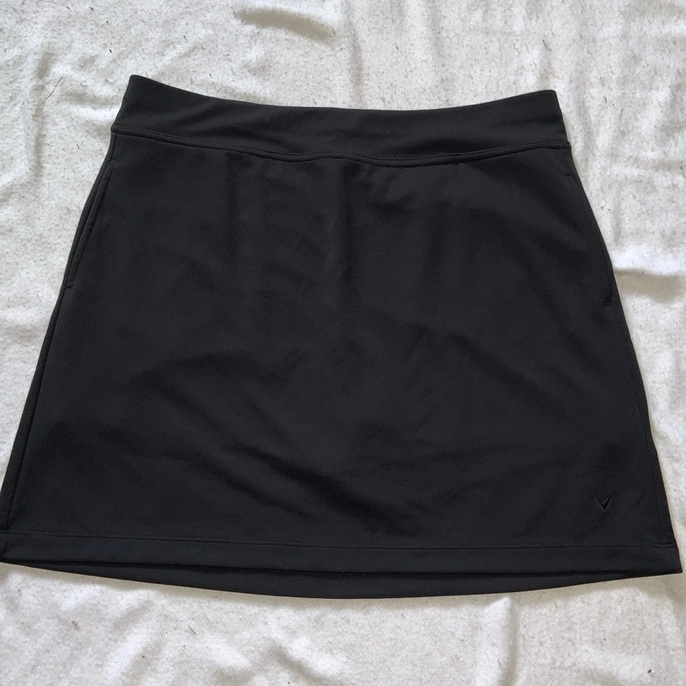 Callaway golf skort skirt with shorts black stretchy athletic cut breathable L
